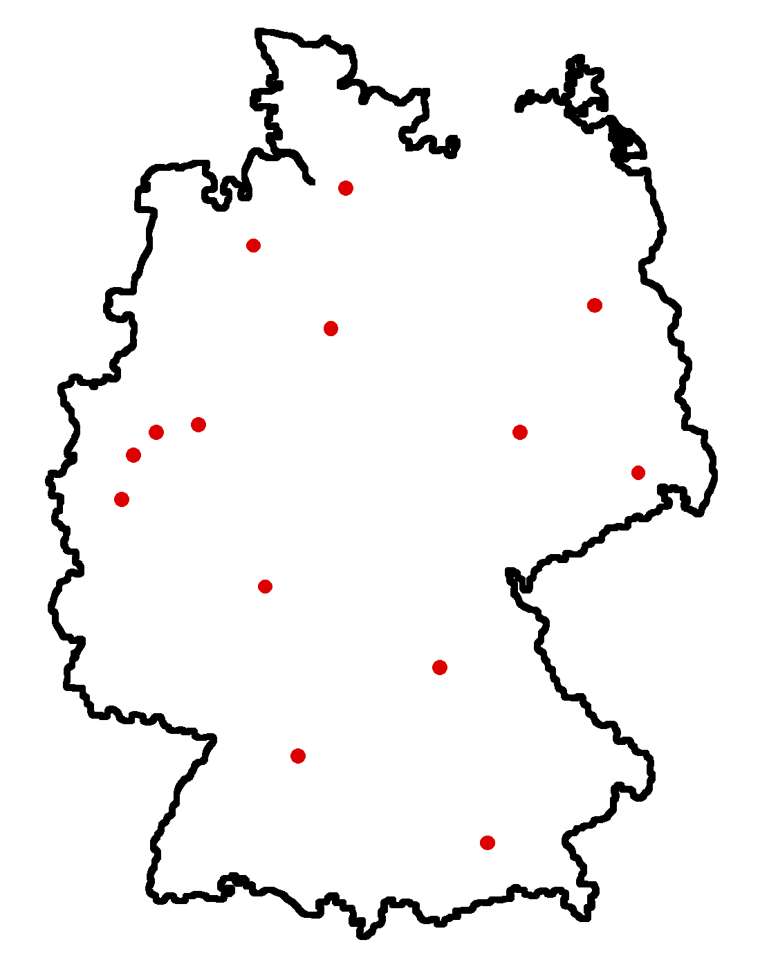 Carte animee de l'Allemagne avec des points rouges sur les villes universitaires
